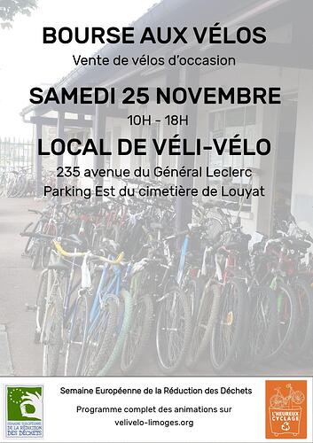 Affiche bourse aux vélos hiver 25.11.23